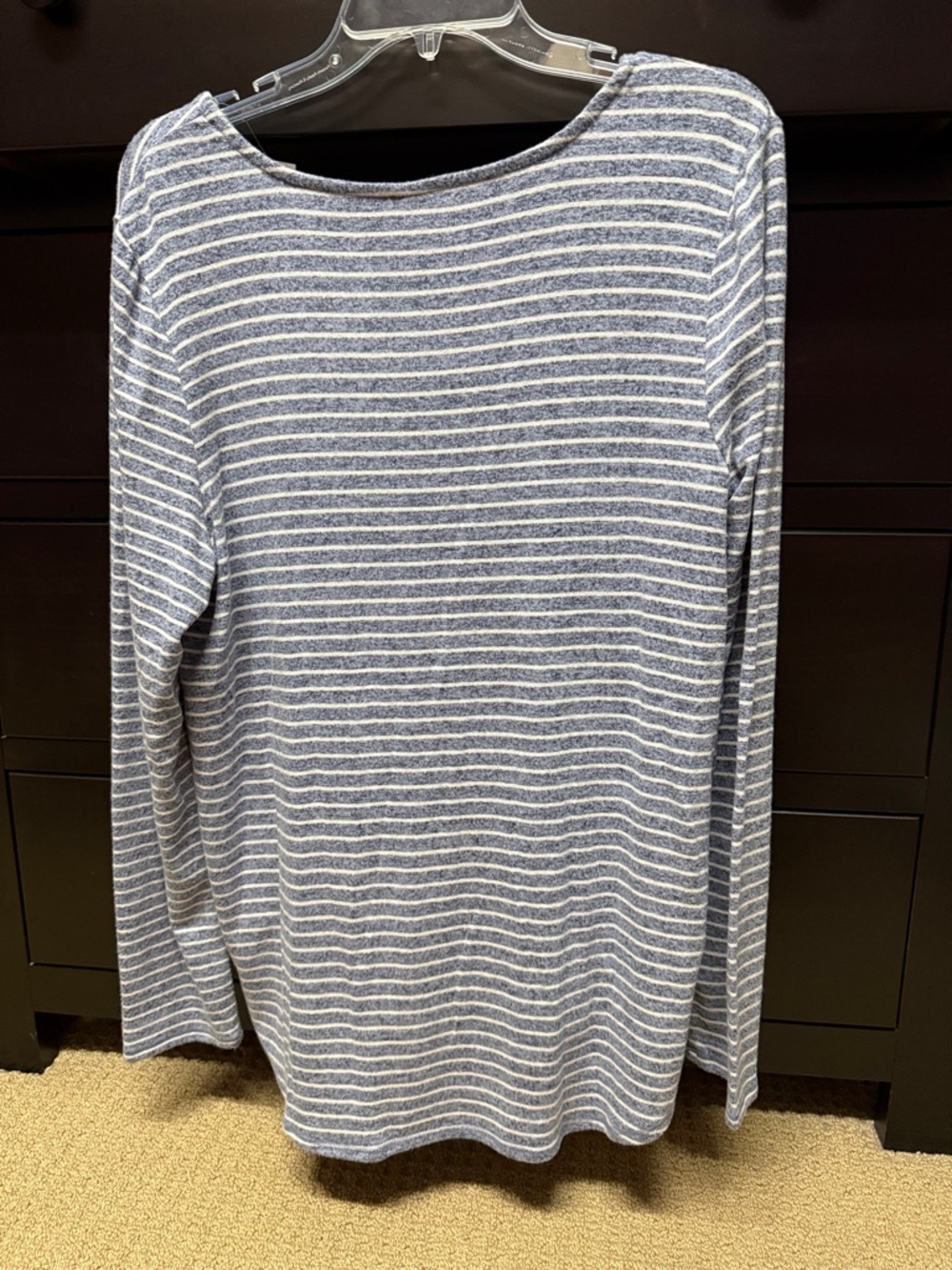 Old Navy Blue and White Striped Crew Neck Top - Picture 3 of 4